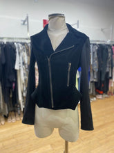 Load image into Gallery viewer, Tahari velvet/knit moto jacket 4