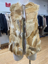 Load image into Gallery viewer, Vintage reversible fur/wool vest M *as is, missing a tie
