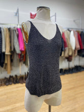 Load image into Gallery viewer, Angela Mara metallic knit open cardi L
