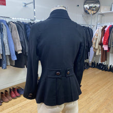 Load image into Gallery viewer, Black blazer with brown buttons