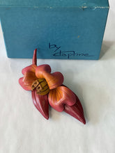 Load image into Gallery viewer, Leather Flower Pin By Daphne