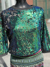 Load image into Gallery viewer, Tobi Sequin 3/4 sleeve top S