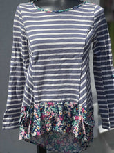 Load image into Gallery viewer, Anthropologie striped/floral Top Long Sleeve S
