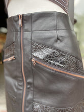 Load image into Gallery viewer, Desigual pleather embossed skirt 38