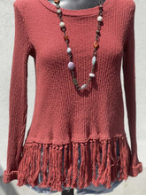 Load image into Gallery viewer, Eri + Ali Fringe Top Long Sleeve XS