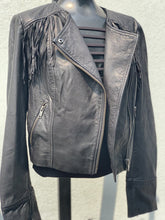 Load image into Gallery viewer, Banana Republic Leather Fringe Jacket M