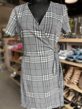 Load image into Gallery viewer, Zara Plaid Wrap Dress L