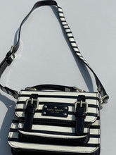 Load image into Gallery viewer, Kate Spade Striped Handbag 6.2 Inches long x 1 Inch Wide x 5.5 inches tall