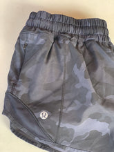 Load image into Gallery viewer, Lululemon camo print lined shorts 6