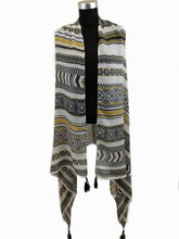 Load image into Gallery viewer, Tassle aztec print scarf