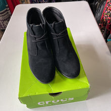 Load image into Gallery viewer, Crocs Leigh suede wedge shootie boot 6.5