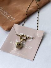 Load image into Gallery viewer, Atelier SYP Stainless Steel Dotted Black Chain with nautical Clasp Fresh Water Pearl Evil Eye