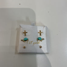 Load image into Gallery viewer, 14k gold earring set