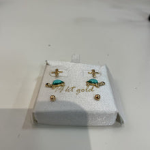 Load image into Gallery viewer, 14k gold earring set