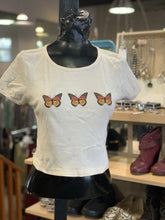 Load image into Gallery viewer, Truly Madly Deeply Butterfly Top short Sleeve semi cropped M