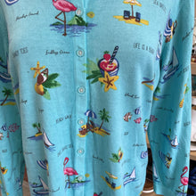 Load image into Gallery viewer, Talbots vacation themed Cardigan L Vintage