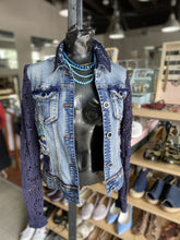 Load image into Gallery viewer, Desigual knit sleeve denim jacket 42