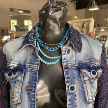 Load image into Gallery viewer, Desigual knit sleeve denim jacket 42