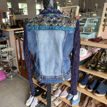 Load image into Gallery viewer, Desigual knit sleeve denim jacket 42