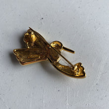 Load image into Gallery viewer, Ombre green hummingbird brooch