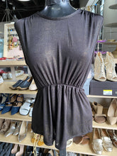 Load image into Gallery viewer, Anthropologie metallic peplum top S