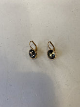 Load image into Gallery viewer, Swarovski dark grey crystal drop earrings