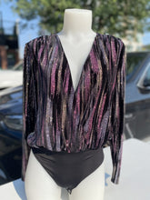 Load image into Gallery viewer, Zara sparkly velvet bodysuit S