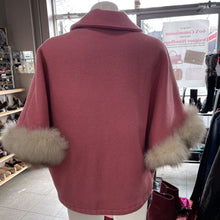 Load image into Gallery viewer, Northern Sun fur trim vintage wool poncho/jacket S