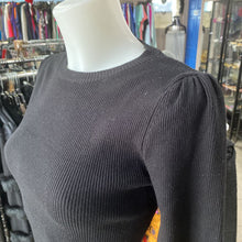 Load image into Gallery viewer, Love Tree puff sleeves ribbed knit top M
