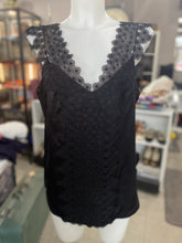 Load image into Gallery viewer, Elie Tahari silk lace trimmed top L