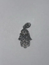 Load image into Gallery viewer, .925 pave hamsa hand pendant