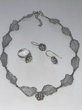 Load image into Gallery viewer, Handmade in Greece .925 necklace/earrings/ring (size8) set