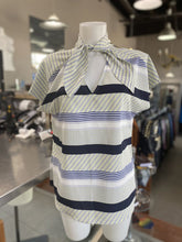 Load image into Gallery viewer, Banana Republic multi print tie neck top M