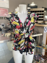 Load image into Gallery viewer, Nanette Lepore floral wrap silk top 8