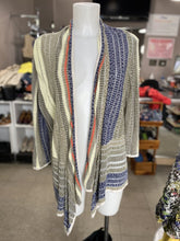 Load image into Gallery viewer, Nic & Zoe linen blend striped open cardi XL