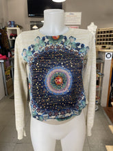 Load image into Gallery viewer, Desigual metallic fibre sequin print light knit sweater S