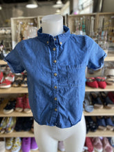 Load image into Gallery viewer, Brandy Melville semi-crop denim top S