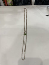 Load image into Gallery viewer, Mimi & Marge .925 multi chain necklace w green stone pendant
