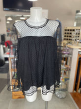 Load image into Gallery viewer, Banana Republic polka dot mesh overlay top XL