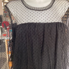 Load image into Gallery viewer, Banana Republic polka dot mesh overlay top XL