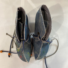 Load image into Gallery viewer, John Fluevog denim/leather booties 8.5