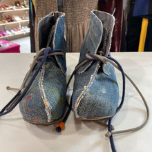 Load image into Gallery viewer, John Fluevog denim/leather booties 8.5