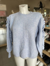Load image into Gallery viewer, Zara shaker knit ruffle sleeves sweater NWT S