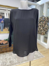 Load image into Gallery viewer, Melanie Lyne ribbed sleeves sheer top NWT 4