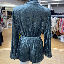 Load image into Gallery viewer, Zara velour tie waist blazer L