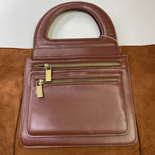 Load image into Gallery viewer, Anthropologie microsuede/pleather handbag NWT