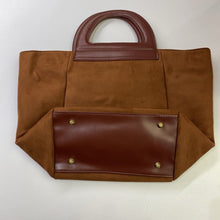 Load image into Gallery viewer, Anthropologie microsuede/pleather handbag NWT