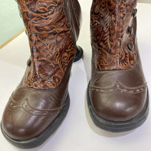Load image into Gallery viewer, John Fluevog tooled leather boots 9.5