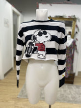 Load image into Gallery viewer, Vans x Peanuts striped crop crewneck M