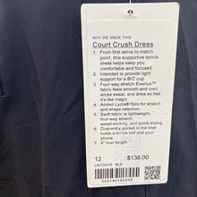 Load image into Gallery viewer, Lululemon Court Crush Dress NWT 12